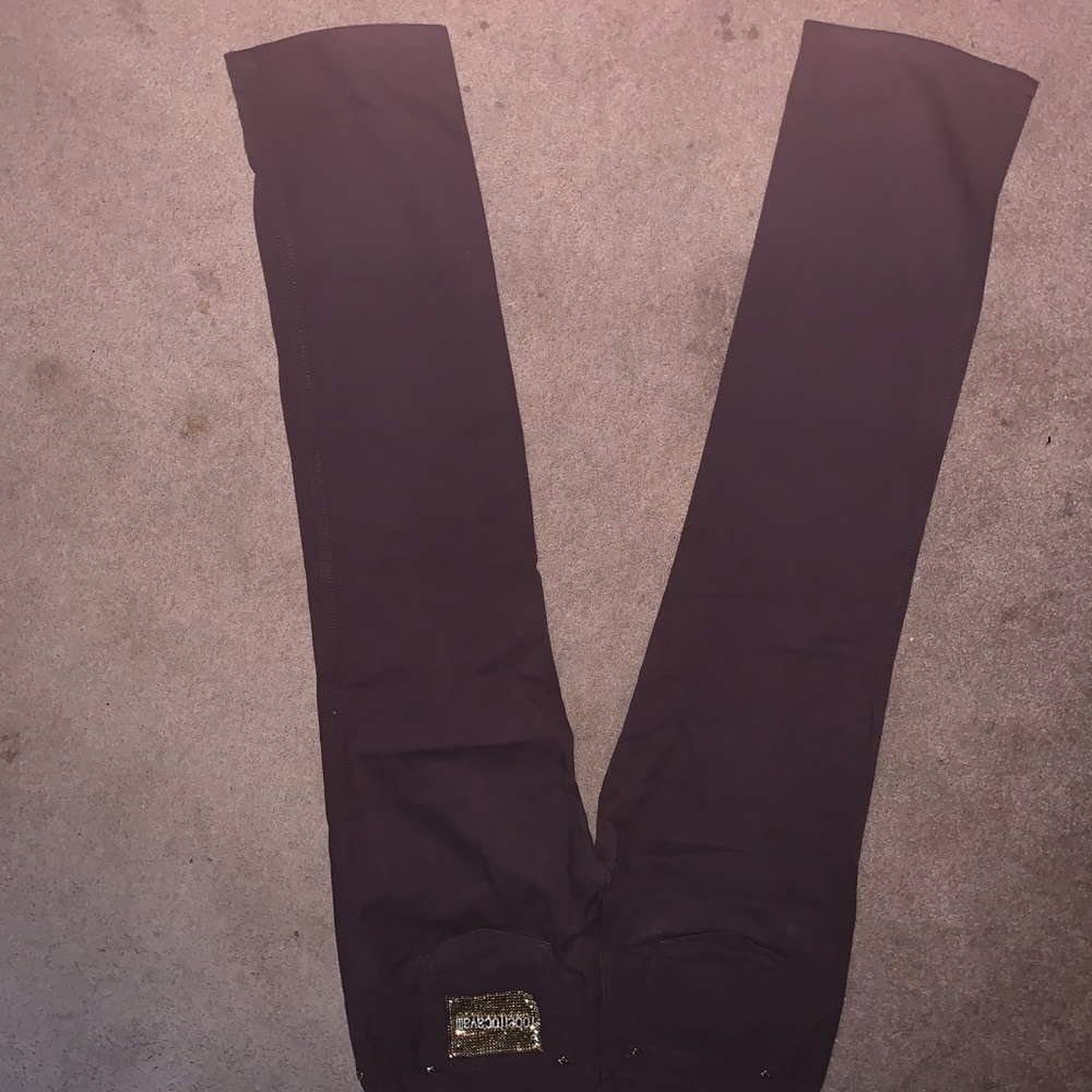 Roberto Cavalli brown pants with gold logo